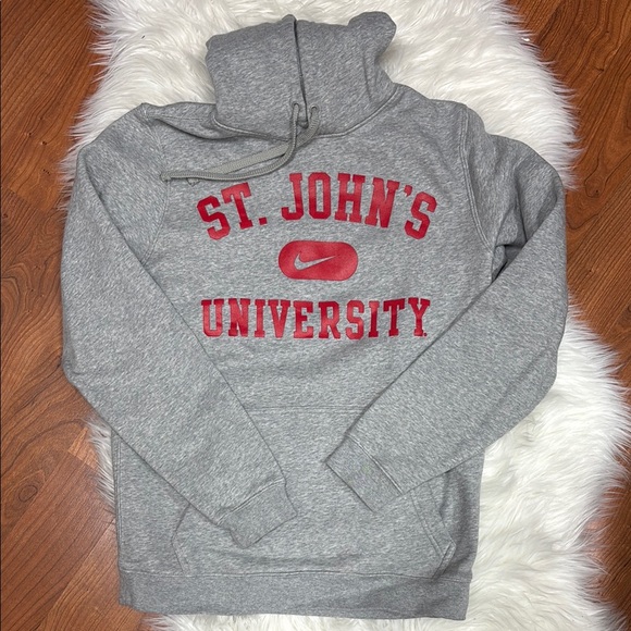 Men's Gray ST JOHN's UNIVERSITY Hoodie Sweatshirt New